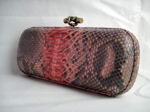 Bottega Veneta Clutches New Knot 8652 orange silver snake